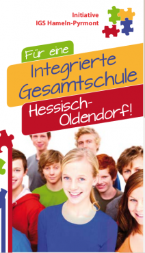 Titelbild Faltblatt zur IGS-Befragung in Hessisch Oldendorf