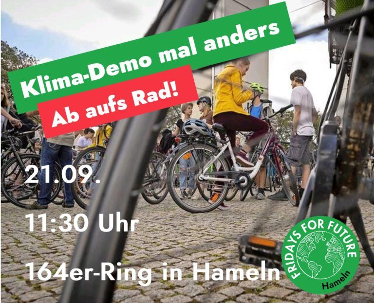 Klima-Demo mal anders – Ab aufs Rad!