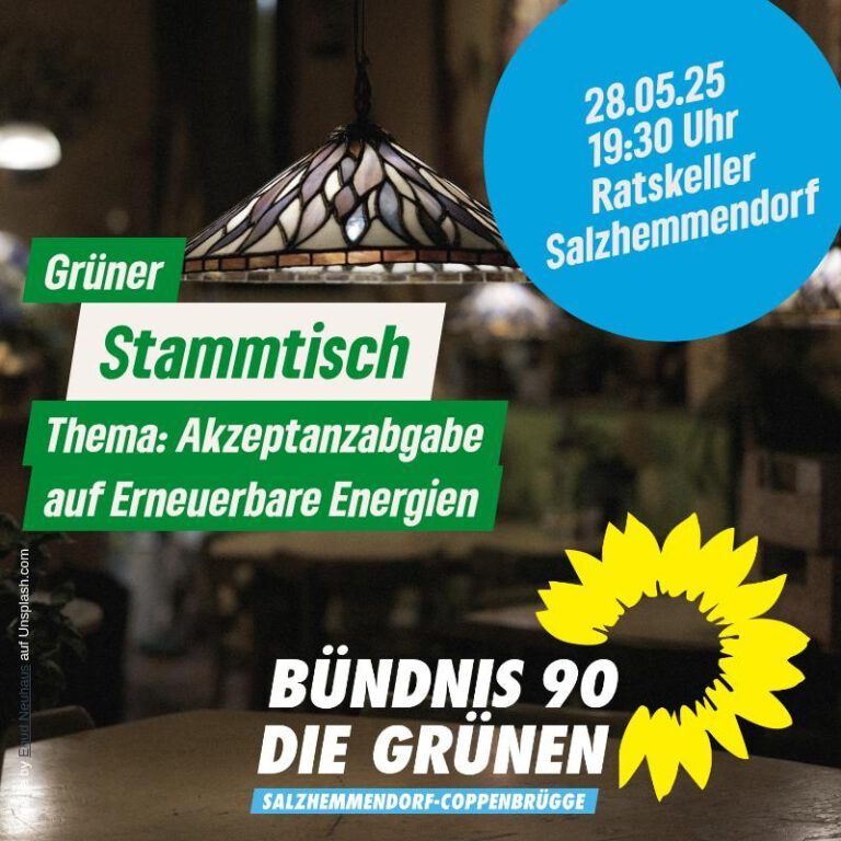 GRÜNER STAMMTISCH startet in Salzhemmendorf und Coppenbrügge – Austausch für alle Interessierten